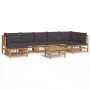 Set de muebles de jardín 8 piezas bambú con cojines gris oscuro by vidaXL, Garden sets - Ref: Foro24-3155238, Price: 710,40 €...