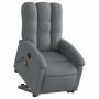 Silla de masaje reclinable de pie de tela gris oscuro