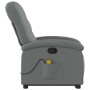 Silla de masaje reclinable de pie de tela gris oscuro