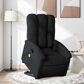 Sillón reclinable de masaje elevable tela negro en Sillones | Comprar online en Foro24