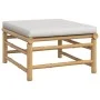 3-teiliges Gartenmöbel-Set Bambus und Kissen hellgrau von vidaXL, Modulare Sofas für den Außenbereich - Ref: Foro24-362275, P...