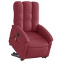 Sillón reclinable de masaje elevable tela rojo tinto