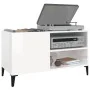 Glossy white plywood disc cabinet 84.5x38x48 cm by vidaXL, CD and DVD storage - Ref: Foro24-831951, Price: 65,09 €, Discount: %