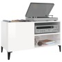 Glänzend weißer Sperrholz-Scheibenschrank 84,5 x 38 x 48 cm von vidaXL, CD- und DVD-Speicher - Ref: Foro24-831951, Preis: 64,...