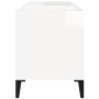 Glänzend weißer Sperrholz-Scheibenschrank 84,5 x 38 x 48 cm von vidaXL, CD- und DVD-Speicher - Ref: Foro24-831951, Preis: 64,...