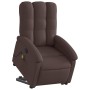 Silla de masaje reclinable de pie de tela marrón oscuro