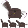 Silla de masaje reclinable de pie de tela marrón oscuro