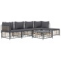 Gartenmöbel-Set 6-teilig anthrazitfarbene Kissen PE-Rattan von vidaXL, Outdoor-Sofas - Ref: Foro24-3186745, Preis: 459,41 €, ...