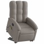Sillón reclinable de masaje elevable tela gris taupé
