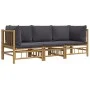 3-teiliges Gartenmöbel-Set aus Bambus mit dunkelgrauen Kissen von vidaXL, Gartensets - Ref: Foro24-3155215, Preis: 317,77 €, ...