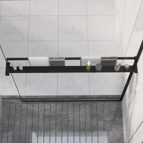 Duschwandregal aus schwarzem Aluminium 100 cm von vidaXL, Badezimmerzubehör - Ref: Foro24-153617, Preis: 58,18 €, Rabatt: %