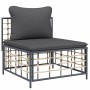 Gartenmöbel-Set 6-teilig anthrazitfarbene Kissen PE-Rattan von vidaXL, Outdoor-Sofas - Ref: Foro24-3186745, Preis: 459,41 €, ...