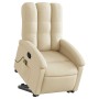 Silla de masaje reclinable de pie de tela color crema