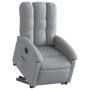 Sillón eléctrico reclinable elevable de tela gris claro