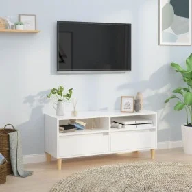 Hochglanzweißer TV-Schrank aus Sperrholz, 100 x 34,5 x 44,5 cm von vidaXL, TV-Möbel - Ref: Foro24-831895, Preis: 69,54 €, Rab...