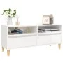 Glossy white plywood TV cabinet 100x34.5x44.5cm by vidaXL, TV Furniture - Ref: Foro24-831895, Price: 69,54 €, Discount: %