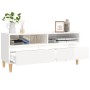 Hochglanzweißer TV-Schrank aus Sperrholz, 100 x 34,5 x 44,5 cm von vidaXL, TV-Möbel - Ref: Foro24-831895, Preis: 70,39 €, Rab...