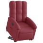 Sillón eléctrico reclinable elevable de tela rojo tinto