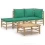 4-piece bamboo garden furniture set with green cushions by vidaXL, Garden sets - Ref: Foro24-3155144, Price: 251,06 €, Discou...