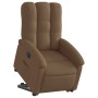Sillón eléctrico reclinable elevable de tela marrón