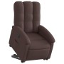 Sillón eléctrico reclinable elevable de tela marrón oscuro