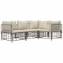 Gartenmöbel-Set 4-teilig und anthrazitfarbene PE-Rattan-Kissen von vidaXL, Outdoor-Sofas - Ref: Foro24-3186746, Preis: 357,80...