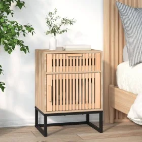 Mesita de noche hierro y madera contrachapada 40x30x55,5 cm de vidaXL, Mesitas de noche - Ref: Foro24-352095, Precio: 65,30 €...