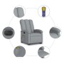 Sillón de masaje eléctrico reclinable elevable tela gris claro