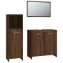 3-teiliges Badezimmermöbel-Set aus braunem Eichensperrholz von vidaXL, Badezimmermöbel - Ref: Foro24-3154408, Preis: 92,23 €,...