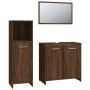 3-teiliges Badezimmermöbel-Set aus braunem Eichensperrholz von vidaXL, Badezimmermöbel - Ref: Foro24-3154408, Preis: 92,53 €,...