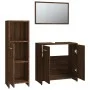 3-teiliges Badezimmermöbel-Set aus braunem Eichensperrholz von vidaXL, Badezimmermöbel - Ref: Foro24-3154408, Preis: 92,23 €,...