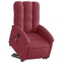 Sillón de masaje elevable eléctrico tela rojo tinto