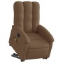 Sillón de masaje eléctrico reclinable elevable tela marrón