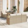 Conjunto de sofá de jardín 6 pcs Beige ratán sintético en Conjuntos de jardín | Comprar online en Foro24