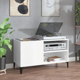 Plywood white record storage unit 84.5x38x48 cm by vidaXL, CD and DVD storage - Ref: Foro24-831949, Price: 56,28 €, Discount: %