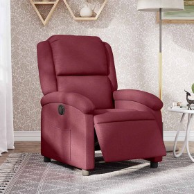Sillón reclinable eléctrico tela rojo tinto