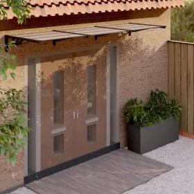 Black polycarbonate door canopy 358.5x90 cm by vidaXL, Awnings - Ref: Foro24-153702, Price: 105,16 €, Discount: %
