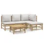 5-piece garden furniture set made of bamboo with light gray cushions by vidaXL, Garden sets - Ref: Foro24-3155081, Price: 402...