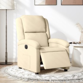 Sillón reclinable eléctrico de tela crema en Sillones | Comprar online en Foro24