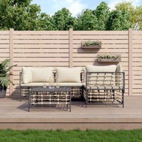 Gartenmöbel-Set 5-teilig, Kissen anthrazit, PE-Rattan von vidaXL, Outdoor-Sofas - Ref: Foro24-3186748, Preis: 413,95 €, Rabat...