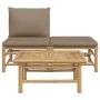 3-piece bamboo garden furniture set with taupe gray cushions by vidaXL, Modular outdoor sofas - Ref: Foro24-362283, Price: 21...