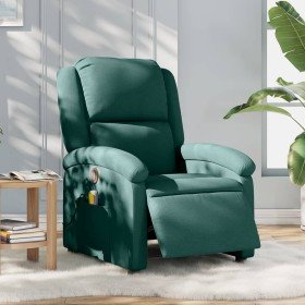 Sillón reclinable de masaje eléctrico tela verde oscuro Sillón reclinable de masaje eléctrico tela verde oscuro