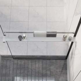 Chromed aluminum shower wall shelf 90 cm by vidaXL, Bathroom accessories - Ref: Foro24-153621, Price: 47,19 €, Discount: %