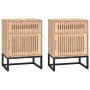 Mesitas noche 2 uds hierro y madera contrachapada 40x30x55,5 cm de vidaXL, Mesitas de noche - Ref: Foro24-352096, Precio: 86,...