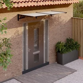 Black and transparent polycarbonate door canopy 199x90 cm by vidaXL, Awnings - Ref: Foro24-153685, Price: 75,38 €, Discount: %