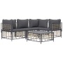 Gartenmöbel-Set 5-teilig mit Kissen Anthrazit PE-Rattan von vidaXL, Outdoor-Sofas - Ref: Foro24-3186749, Preis: 414,63 €, Rab...