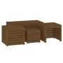 Garden box set 4 pcs solid pine wood gray honey brown by vidaXL, Outdoor storage boxes - Ref: Foro24-3154669, Price: 307,81 €...