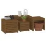 Garden box set 4 pcs solid pine wood gray honey brown by vidaXL, Outdoor storage boxes - Ref: Foro24-3154669, Price: 307,81 €...