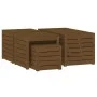 Garden box set 4 pcs solid pine wood gray honey brown by vidaXL, Outdoor storage boxes - Ref: Foro24-3154669, Price: 307,81 €...