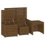 Garden box set 4 pcs solid pine wood gray honey brown by vidaXL, Outdoor storage boxes - Ref: Foro24-3154669, Price: 307,81 €...